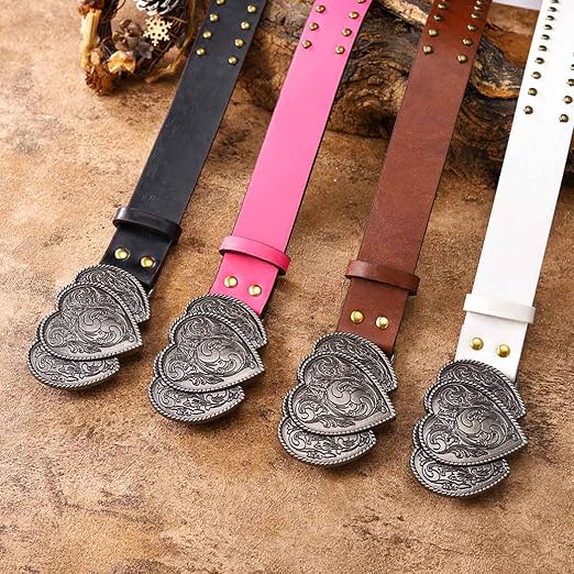 小物 open heart cow leather belt Bounzhi Women Western Belts Heart Buckle Cowgirls Belt